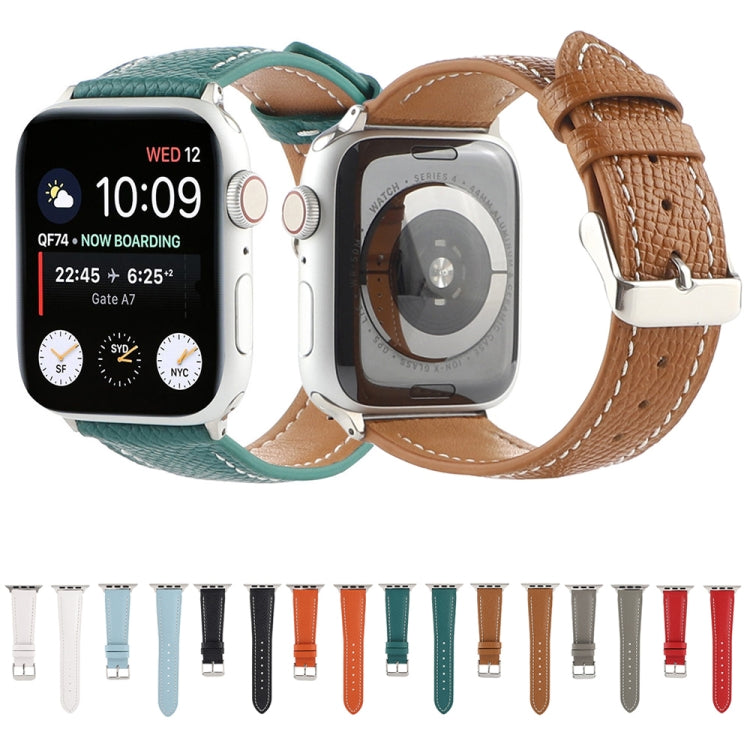 Small Waist Cross Texture Leather Watch Band For Apple Watch Series 9&8&7 41mm / SE 3&SE 2&6&SE&5&4 40mm / 3&2&1 38mm(Black) by bashfashion