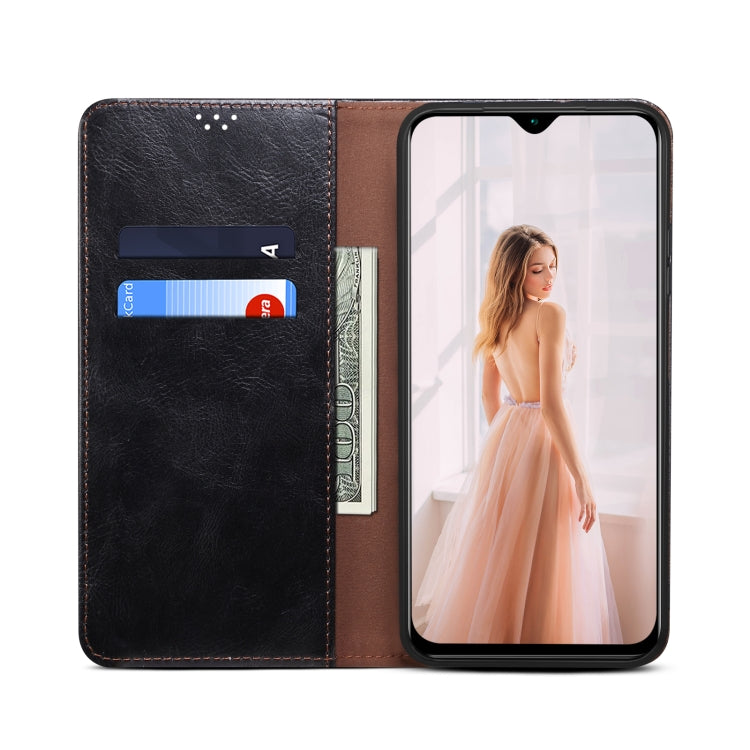 For Huawei P50 Simple Wax Crazy Horse Texture Horizontal Flip Leather Case with Card Slots & Holder(Black) by bashfashion