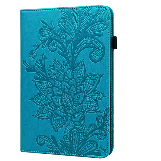 For Samsung Galaxy Tab A A6 10.1 inch 2016 Lace Flower Embossing Pattern Horizontal Flip Leather Case with Holder & Card Slots & Wallet & Photo Frame(Blue) by bashfashion