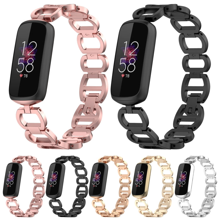 For Fitbit Luxe Special Edition Metal Bracelet Watch Band(Black) by bashfashion