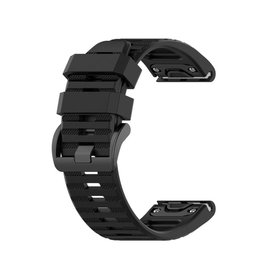 For Garmin Fenix 6 22mm Smart Watch Quick Release Silicon Watch Band(Black) by bashfashion
