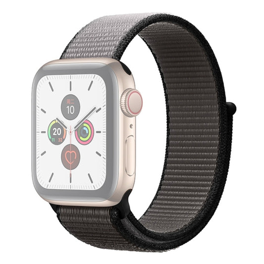 For Apple Watch Series 7 41mm / 6 & SE & 5 & 4 40mm / 3 & 2 & 1 38mm Color Matching Nylon Watch Band(Black + Grey) by bashfashion