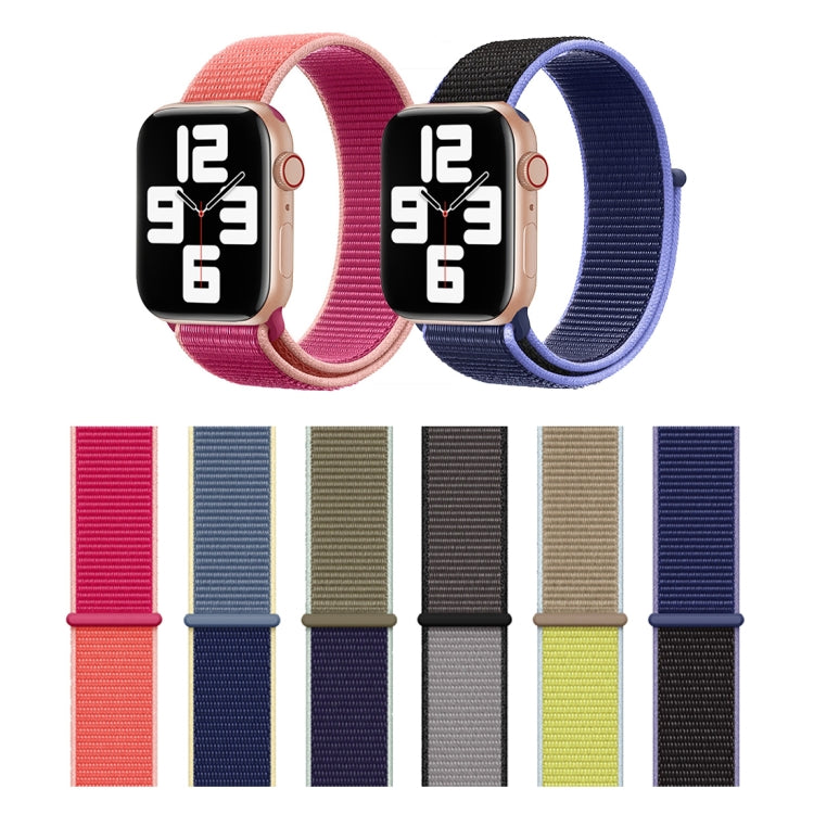 For Apple Watch Ultra 49mm&Watch Ultra 2 49mm / Series 9&8&7 45mm / SE 3&SE 2&6&SE&5&4 44mm / 3&2&1 42mm Color Matching Nylon Watch Band(Black + Blue) by bashfashion