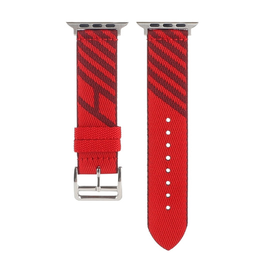 Nylon Single Loop Watch Band For Apple Watch Series 9&8&7 41mm / SE 3&SE 2&6&SE&5&4 40mm / 3&2&1 38mm(Red+Dark Red) by bashfashion