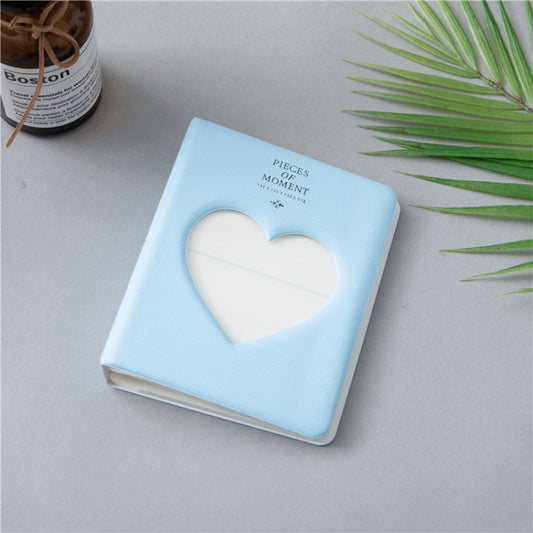 Hollow Heart 64 Pockets Photo Book Album Name Card Holder for Fujifilm Instax Mini 8 /7s /70 /25 /50s /90(Sky Blue) by bashfashion