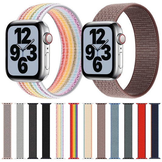 Single Lap Nylon Watch Band, Size: M 155mm For Apple Watch Ultra 49mm&Watch Ultra 2 49mm / Series 9&8&7 45mm / SE 3&SE 2&6&SE&5&4 44mm / 3&2&1 42mm(Smoky Purple) by bashfashion