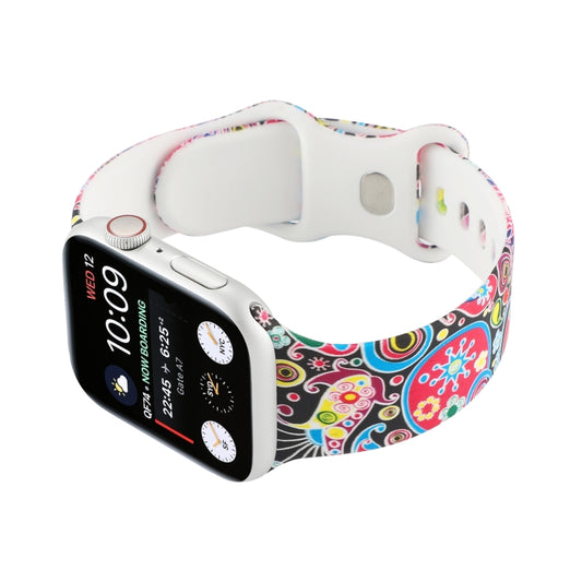 8-buckle Printed Strap Watch Band For Apple Watch Ultra 49mm&Watch Ultra 2 49mm / Series 9&8&7 45mm / SE 3&SE 2&6&SE&5&4 44mm / 3&2&1 42mm(Folk-custom) by bashfashion