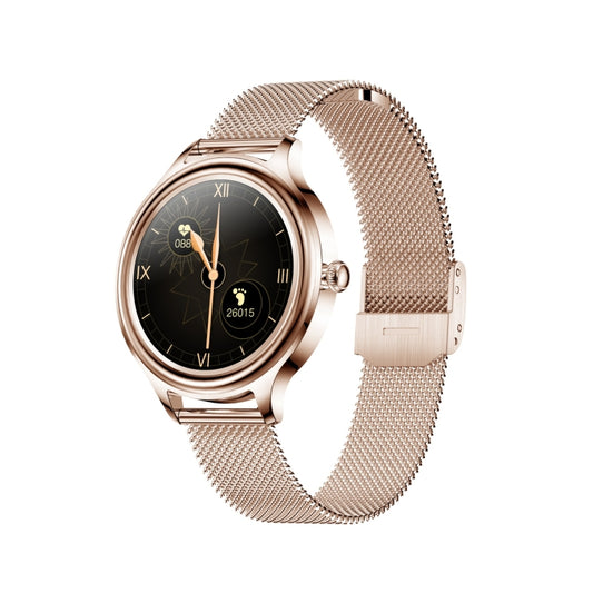 ZX10 1.09 inch HD Color Screen Bluetooth 5.0 IP68 Waterproof Women Smart Watch, Support Sleep Monitor / Menstrual Cycle Reminder / Heart Rate Monitor / Blood Oxygen Monitoring, Style:Steel Strap(Rose Gold) by bashfashion