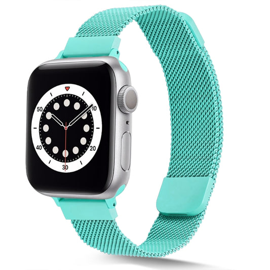 Small Waist Dual Section Milan Watch Band For Apple Watch Ultra 49mm&Watch Ultra 2 49mm / Series 9&8&7 45mm / SE 3&SE 2&6&SE&5&4 44mm / 3&2&1 42mm(Soft Blue) by bashfashion