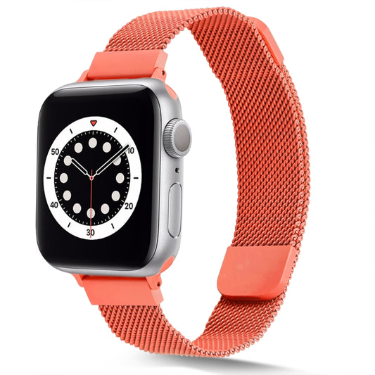 Small Waist Dual Section Milan Watch Band For Apple Watch Ultra 49mm&Watch Ultra 2 49mm / Series 9&8&7 45mm / SE 3&SE 2&6&SE&5&4 44mm / 3&2&1 42mm(Orange) by bashfashion