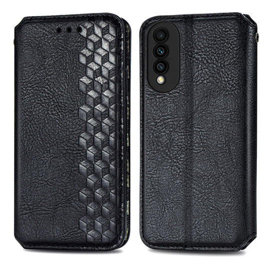 For Huawei nova 8 SE Youth Cubic Grid Pressed Horizontal Flip Magnetic PU Leather Case with Holder & Card Slots & Wallet(Black) by bashfashion