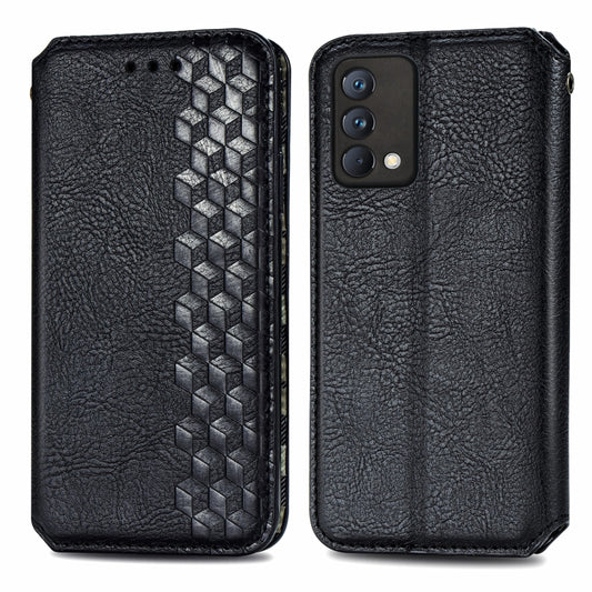 For OPPO Realme GT Master Cubic Grid Pressed Horizontal Flip Magnetic PU Leather Case with Holder & Card Slots & Wallet(Black) by bashfashion