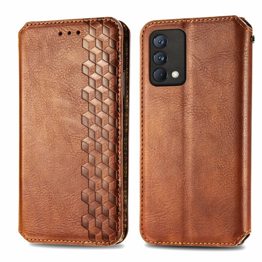For OPPO Realme GT Master Cubic Grid Pressed Horizontal Flip Magnetic PU Leather Case with Holder & Card Slots & Wallet(Brown) by bashfashion