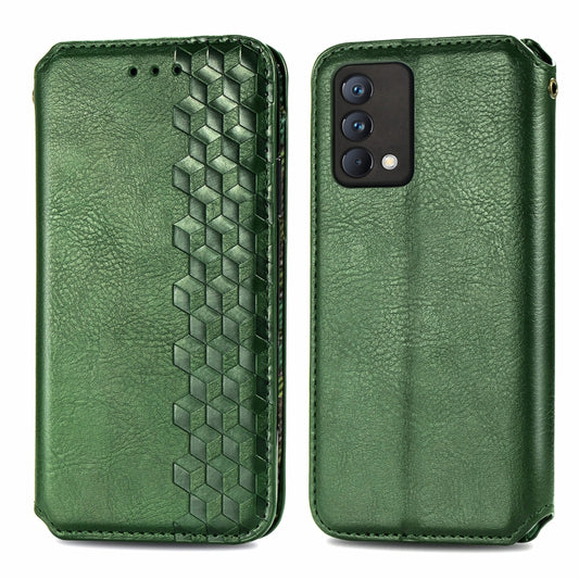 For OPPO Realme GT Master Cubic Grid Pressed Horizontal Flip Magnetic PU Leather Case with Holder & Card Slots & Wallet(Green) by bashfashion
