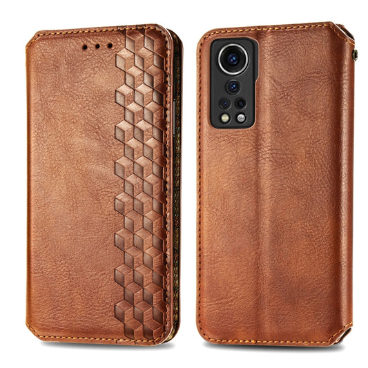 For ZTE Axon 30 5G Cubic Grid Pressed Horizontal Flip Magnetic PU Leather Case with Holder & Card Slots & Wallet(Brown) by bashfashion