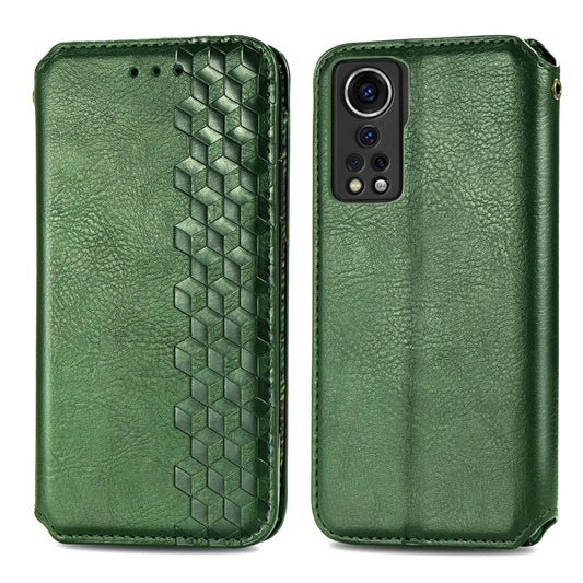 For ZTE Axon 30 5G Cubic Grid Pressed Horizontal Flip Magnetic PU Leather Case with Holder & Card Slots & Wallet(Green) by bashfashion