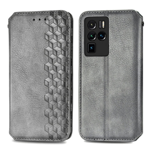 For ZTE nubia Z30 Pro Cubic Grid Pressed Horizontal Flip Magnetic PU Leather Case with Holder & Card Slots & Wallet(Grey) by bashfashion