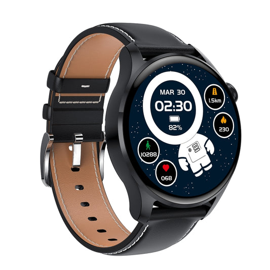 M103 1.35 inch IPS Color Screen IP67 Waterproof Smart Watch, Support Sleep Monitoring / Heart Rate Monitoring / Bluetooth Call / Music Playback, Style: Leather Strap(Black) by bashfashion