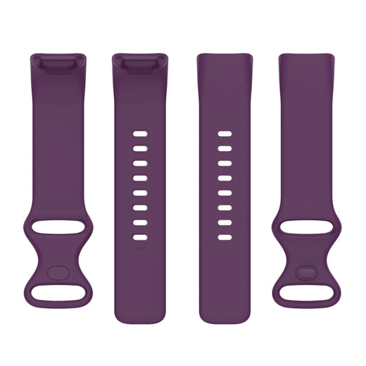 For Fitbit Charge 5 Silicone Watch Band, Size:S(Dark Purple) by bashfashion