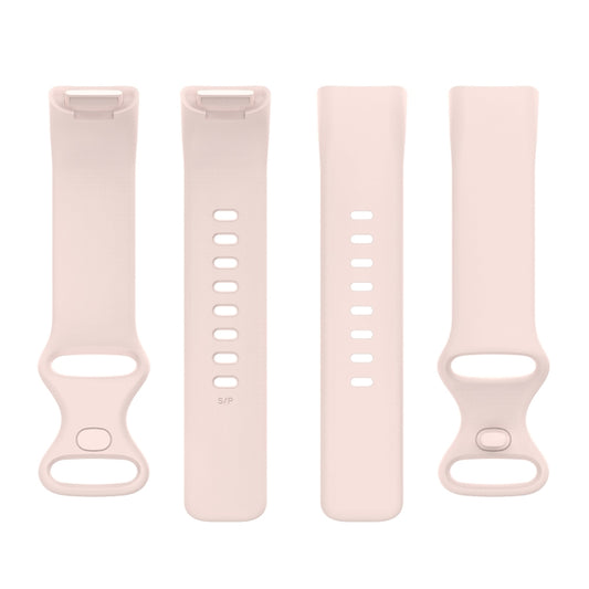 For Fitbit Charge 5 Silicone Watch Band, Size:L(Sand Pink) by bashfashion