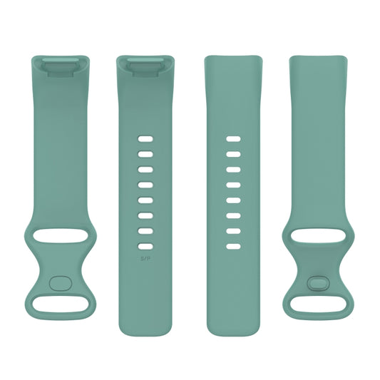 For Fitbit Charge 5 Silicone Watch Band, Size:L(Pine Needle Green) by bashfashion