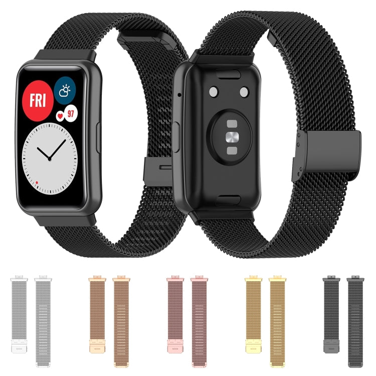 For Huawei Watch Fit Mesh Metal Watch Band(Rose Pink) by bashfashion