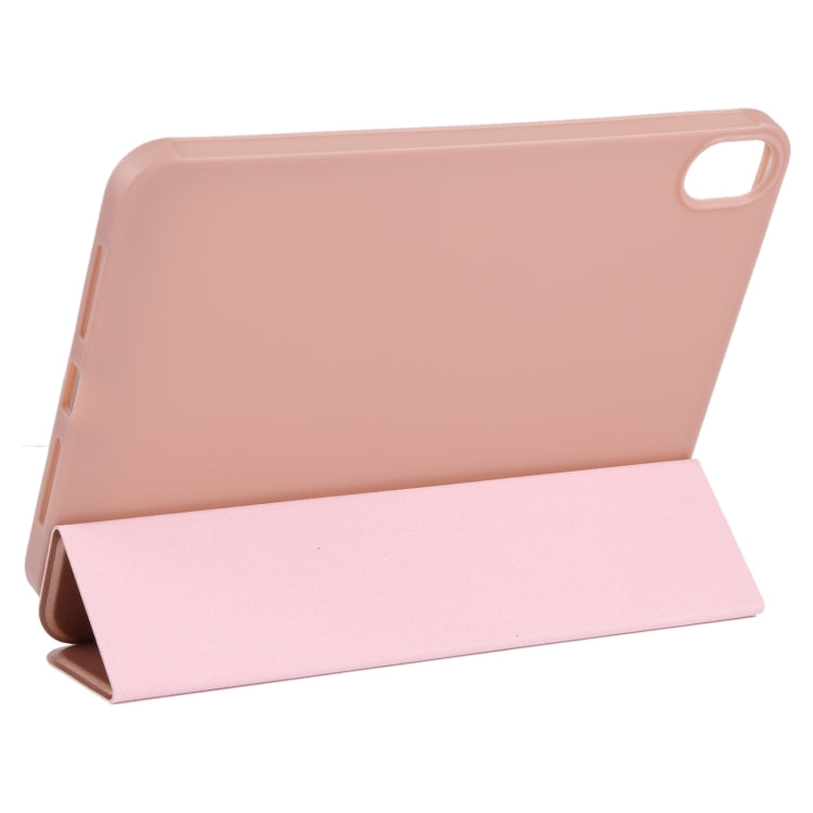 For iPad mini 2024 / mini 6 GEBEI Shockproof Horizontal Flip Tablet Case with Three-folding Holder(Rose Gold) by GEBEI