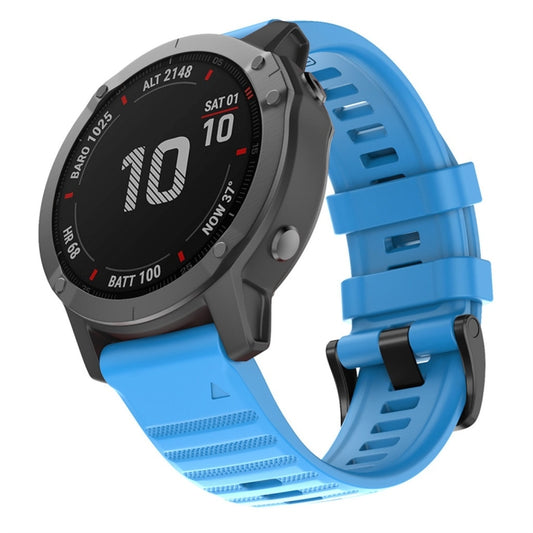 For Garmin Fenix 6X 26mm Silicone Smart Watch Watch Band(Sky Blue) by bashfashion