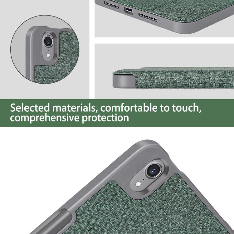 For iPad mini 6 / mini 2024 Mutural Multi-fold Smart Leather Tablet Case(Dark Green) by Mutural