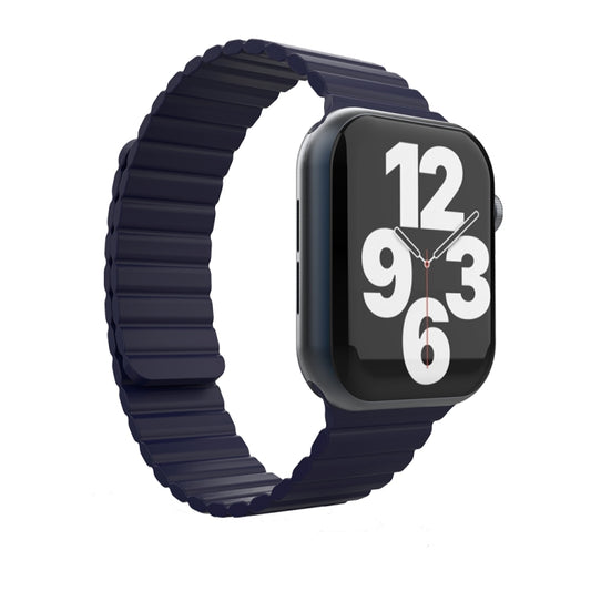 Integrated Silicone Strap Watch Band For Apple Watch Series 8&7 45mm / SE 2&6&SE&5&4 44mm / 3&2&1 42mm(Midnight) by bashfashion