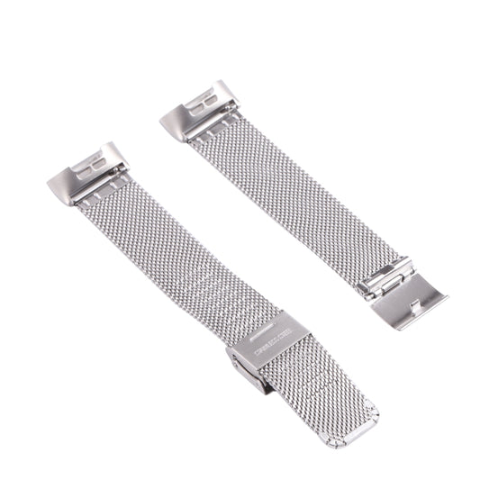For Fitbit Charge 4 Double Insurance Buckle Milanese Watch Band(Silver) by bashfashion