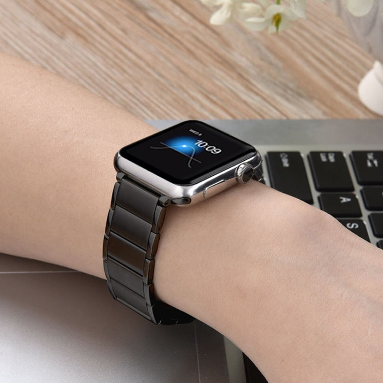 Bamboo Joint Magnetic Steel Watch Band For Apple Watch Ultra 49mm&Watch Ultra 2 49mm / Series 9&8&7 45mm / SE 3&SE 2&6&SE&5&4 44mm / 3&2&1 42mm(Black) by bashfashion