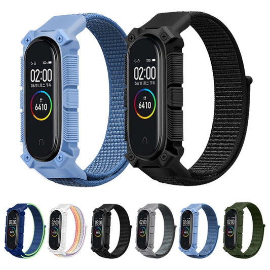 For Xiaomi Mi Band 6 / 5 / 4 / 3 Armor Nylon Strap Watch Band(Dark Black) by bashfashion