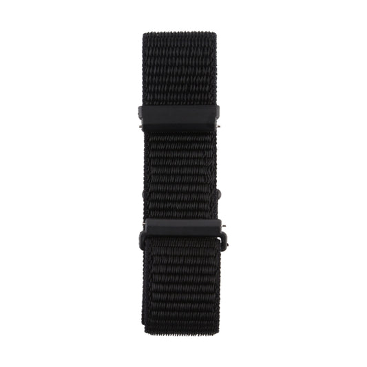 For Fitbit Versa / Versa 2 Nylon Watch Band with Hook and Loop Fastener(Black) by bashfashion