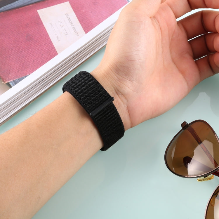 For Fitbit Versa / Versa 2 Nylon Watch Band with Hook and Loop Fastener(Black) by bashfashion