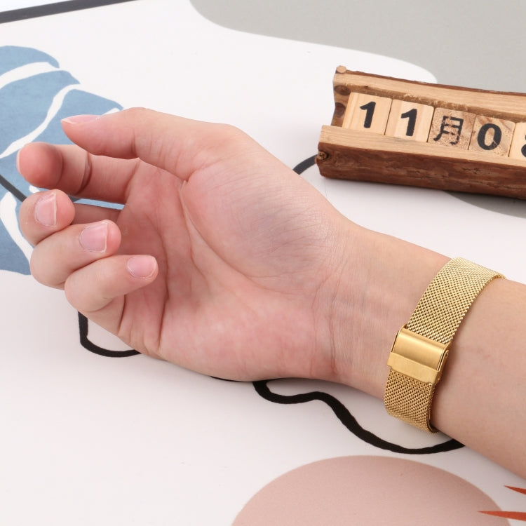 For Fitbit Charge 5 Milan Steel Double Buckles Strap Watch Band(Gold) by bashfashion