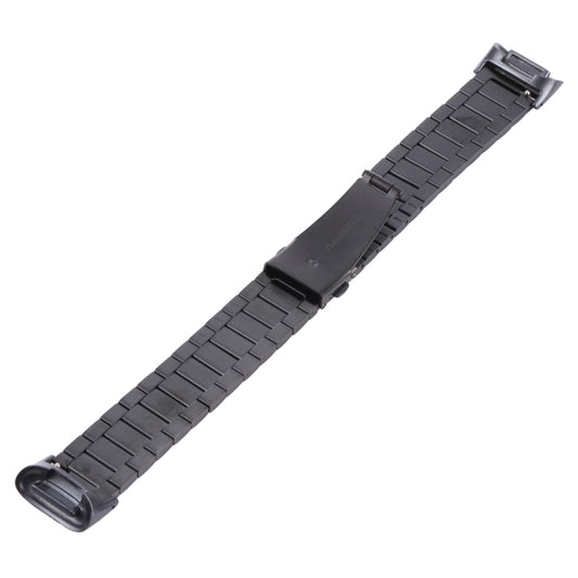 For Fitbit Charge 5 One-bead Steel Strap Watch Band(Black) by bashfashion