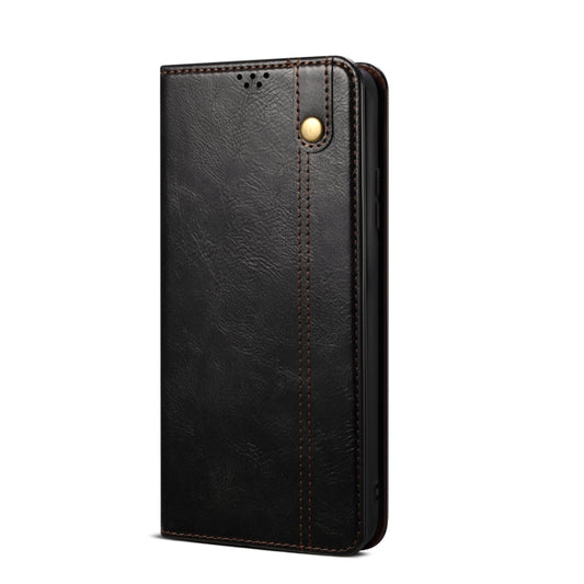 For Xiaomi Redmi Note 11 Oil Wax Texture Flip Leather Phone Case with Card Slots & Wallet(Black) by bashfashion