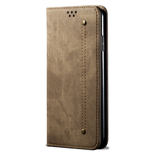 For Xiaomi Redmi Note 11 Pro / 11 Pro+ Denim Texture Flip Leather Phone Case with Card Slots & Wallet(Khaki) by bashfashion