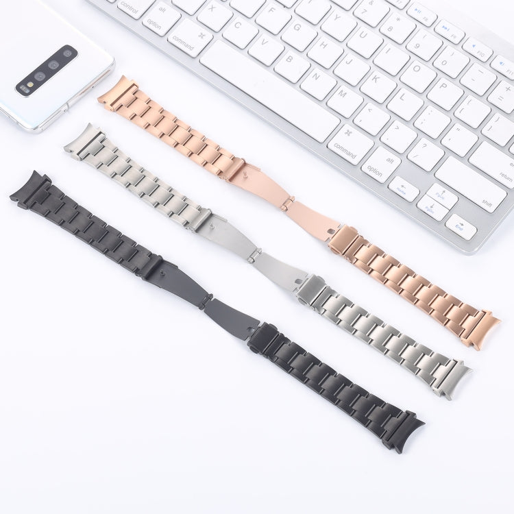 For Samsung Galaxy Watch4 40mm / 44mm Three-bead Small Waist Steel Strap Watch Band(Black) by bashfashion
