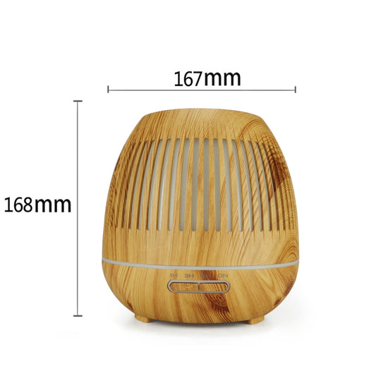 400ml Hollow-out LED Humidifier Wood Grain Air Purifier Aromatherapy Machine Automatic Alcohol Sprayer with Colorful LED Light, Plug Specification:US Plug(Light Brown) by bashfashion