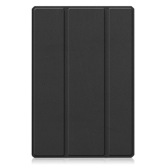 For Samsung Galaxy Tab A8 2021 SM-X205 3-Fold Holder Leather Tablet Case(Black) by bashfashion