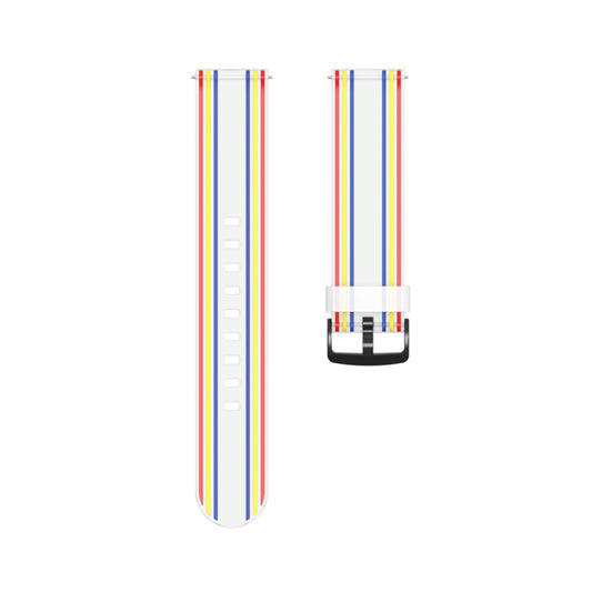 20mm Stripe Silicone Watch Band(White) by bashfashion