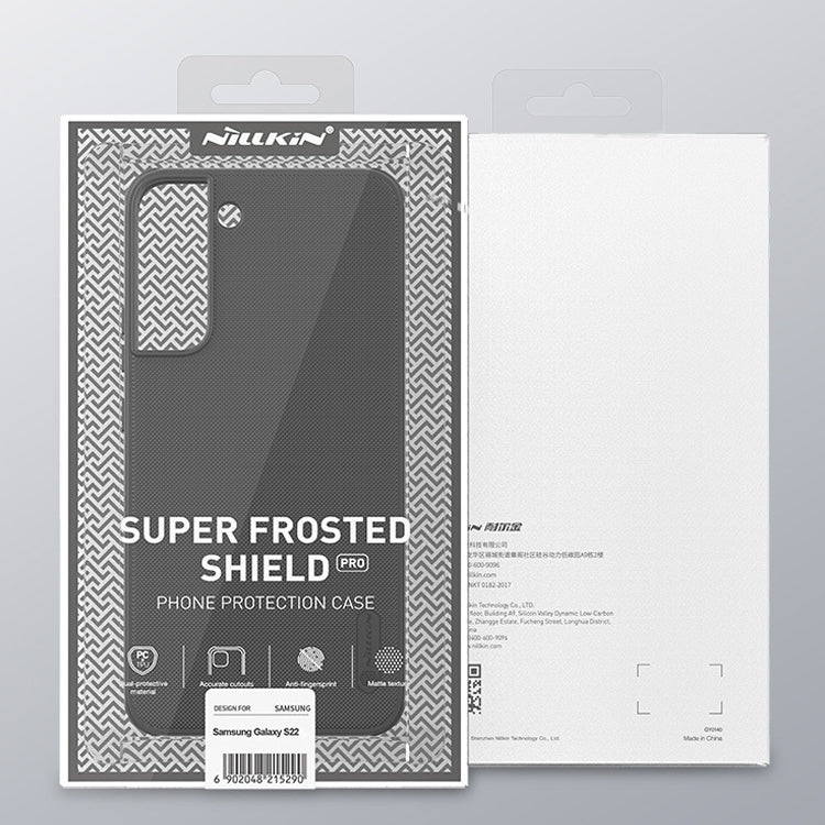 For Samsung Galaxy S22 5G NILLKIN Super Frosted Shield Pro PC + TPU Phone Case(Black) by NILLKIN