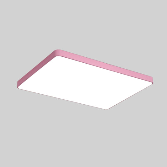 Macaron LED Rectangle Ceiling Lamp, White Light, Size:88x62cm(Pink) by bashfashion