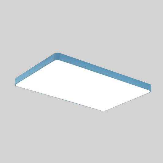 Macaron LED Rectangle Ceiling Lamp, Stepless Dimming, Size:110x70cm(Blue) by bashfashion