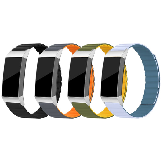 For Fitbit Charge 5 Silicone Magnetic Watch Band(Army Green) by bashfashion