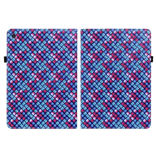For Samsung Galaxy Tab A 8.0 2019 T290 Color Weave Leather Tablet Case with Holder(Blue) by bashfashion