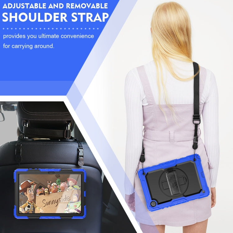 For Samsung Galaxy Tab A8 10.5 2021 X200 / X205 Silicone + PC Tablet Case(Black + Blue) by bashfashion