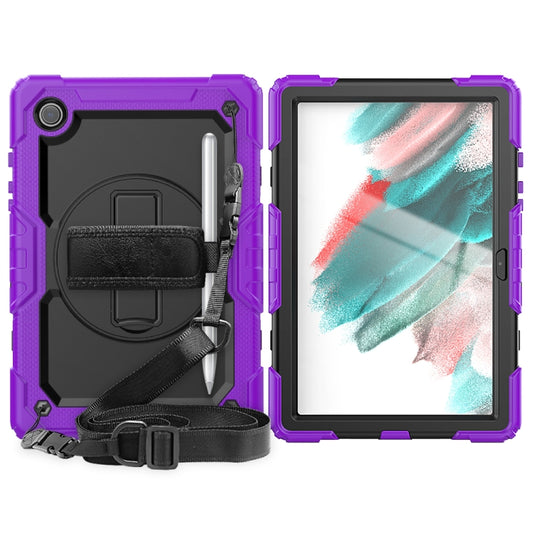 For Samsung Galaxy Tab A8 10.5 2021 X200 / X205 Silicone + PC Tablet Case(Black + Purple) by bashfashion